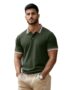 MANSLOOK Pure Cotton Half Sleeves Regular Fit Plain Solid Classic Polo Colored Collar T-Shirt for Men (Colors: Olive, Black & White)