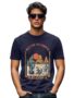 MANSLOOK Regular Fit Half Sleeves Round Neck Arizona Typographic Printed Pure Cotton T-Shirt for Men (Colors: Green & Navy)