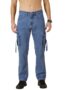 MANSLOOK Scott Men’s Relaxed Fit Mid Rise Comfort Clean Look Light Fade Pure Cotton Cargo Jeans