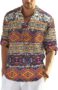 MANSLOOK Cotton Blend Full Sleeve Printed Short Kurta with Mandarin Collar Crafted from a Premium Cotton Blend