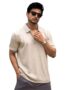 MANSLOOK || Men || Solid || Textured || Polo Neck || Half Sleeve || Cotton T-Shirt