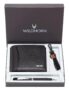 MANSLOOK Gift Hamper for Men I Leather Wallet, Keychain & Pen Combo Gift Set I Gift for Friend, Boyfriend,Husband,Father, Son etc (Black M)