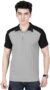 MANSLOOK Hills Men Polyester Regular Fit Polo t Shirt Colorblock with Zipper Collar Tshirt