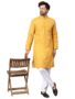 MANSLOOK CHIKAN Men’s Cotton Long Kurta Full Sleeves – Casual Ethnic Wear