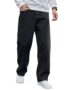 MANSLOOK Men’s Blue Denim Cotton Oversized Loose Baggy Relaxed Fit Wide-Leg Roomy Jeans Pants for Men (Jeans 167)