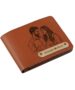MANSLOOK Leather Personalized Wallet Custom Photo & Name Engraved Bifold Wallet, Unique Gift, Brown