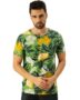 MANSLOOK Pure Cotton Round Neck Regular Fit All Over Floral Print Half Sleeve Green T-Shirt for Men (Available in S to 2XL)