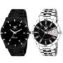 MANSLOOK MK-62A29W Combo of 2 Black Dial Men’s Analog Watches Gift Combo Box