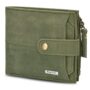 MANSLOOK Doger Olive Green Leather Wallet For Men, 2 Card Slot | RFID Wallet