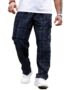 MANSLOOK Men’s Plaid Cargo Pocket Straight Leg Relaxed Casual Pants (2039)