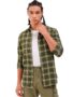 MANSLOOK Indian Garage Co Men Cotton Slim Fit Checkered Full Sleeves Cutaway Collar Casual Shirt