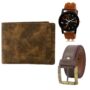 MANSLOOK Brown Watch-Wallet and Belt Combo for Men-WL04-LR04-BL02