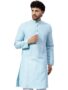 MANSLOOK CHIKAN Men’s Checkered Cotton Blend Straight Kurta