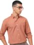 MANSLOOK Men’s Slim Fit Shirts | Solid | Long Sleeves | Spread Collar | Formal Shirts | Men Shirts Dusty Orange