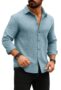MANSLOOK Men’s Textured Button-Down Shirt, Long Sleeve Casual Dress Shirt, Collared Cotton Blend
