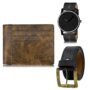 MANSLOOK Watch-Artificial Leather Belt & Wallet Combo for Men (Fz-Lr67-Wl19-Bl01)