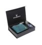 MANSLOOK Blue Leather Men’s Wallet, Keychain and Pen Combo Set (GIFTBOXMIX)