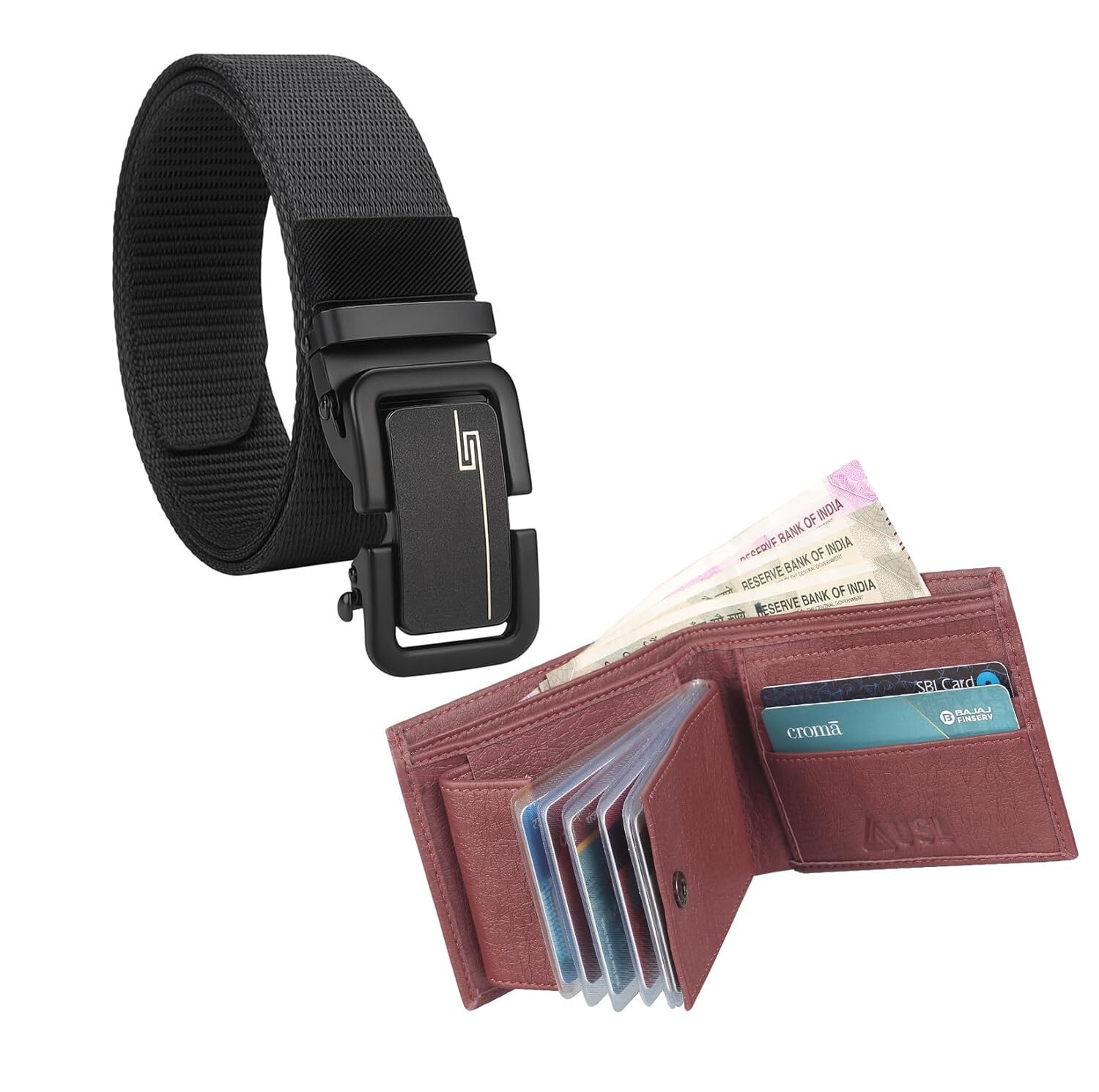 mens wallet combo belt