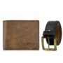 MANSLOOK Mens Combo of Artificial Leather Wallet & Belt FZ-WL25-BL01