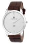 MANSLOOK Analog Slim Two Hands Leather Strap Watches for Men