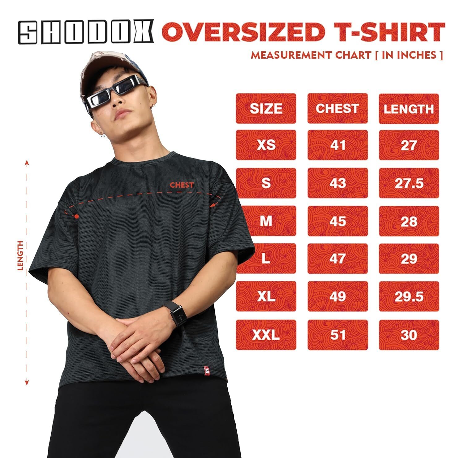 MANSLOOK Men Oversized T Shirt Solid Dotted Design | Round Neck Loose Fit Drop Shoulder Casual Cotton T-Shirt for Men - Image 7