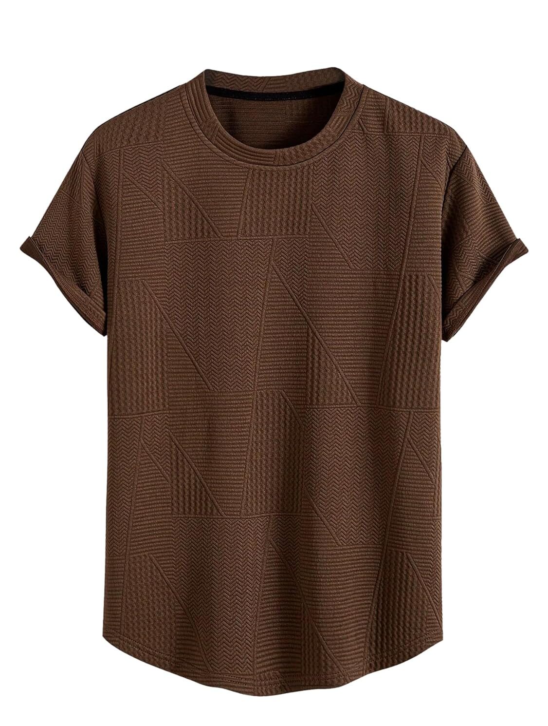 MANSLOOK T Shirt for Men Poly Cotton | Textured Oversized Fit Man t-Shirt | Round Neck Half Sleeve Men t-Shirt's (Available in Plus Size and Combo Pack of 2)