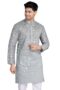 MANSLOOK Men’s Embroidered Cotton Linen Blend Only Slim Fit Kurta