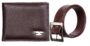 MANSLOOK PU Leather Belt and Wallet Combo for Men and Boys (Dark Brown Wallet/Brown Belt)