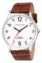 MANSLOOK Men’s Analog Number Dial Brown Leather Strap Watch