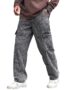 MANSLOOK for Men | Denim Cargo Pants with Baggy Fit Utility Pockets & Streetwear Stitch Design (Cargo-U01-U02)