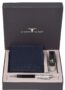 MANSLOOK FOREST Sherlock Blue Leather Wallet, Keyring & Pen Combo Gift Set for Men