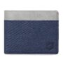 MANSLOOK Blue & White Embellished PU Leather Wallet for Men | 3 Card Slots | 2 Currency & Secret Compartments | 1 Coin Pocket
