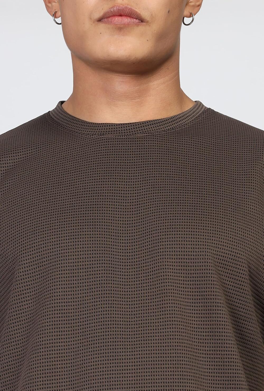 MANSLOOK Men Oversized T Shirt Solid Dotted Design | Round Neck Loose Fit Drop Shoulder Casual Cotton T-Shirt for Men - Image 6