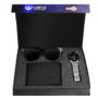 MANSLOOK Stainless Steel Combo Of Analog Black Dial Watch, Wallet And Black Sunglasses For Men- Cm-1066Sn-Wl-Blk