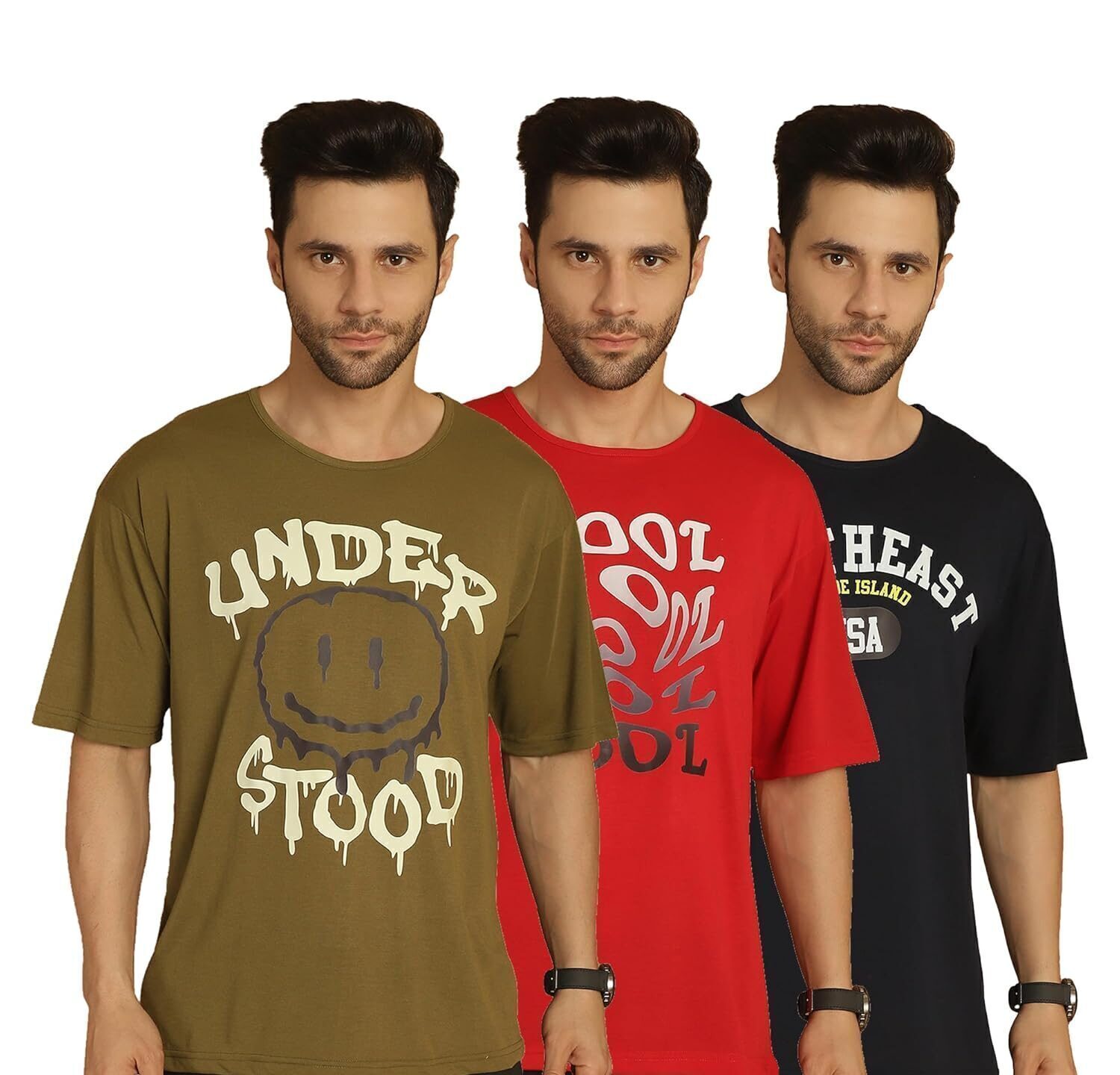 men printed tshirt combo